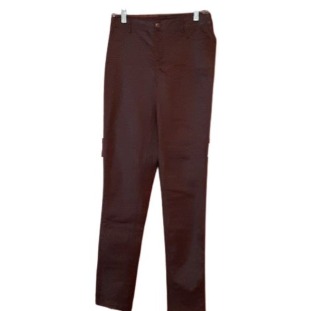 Stella Luce Faux Leather Pants Size L Stretch Skinny Brown